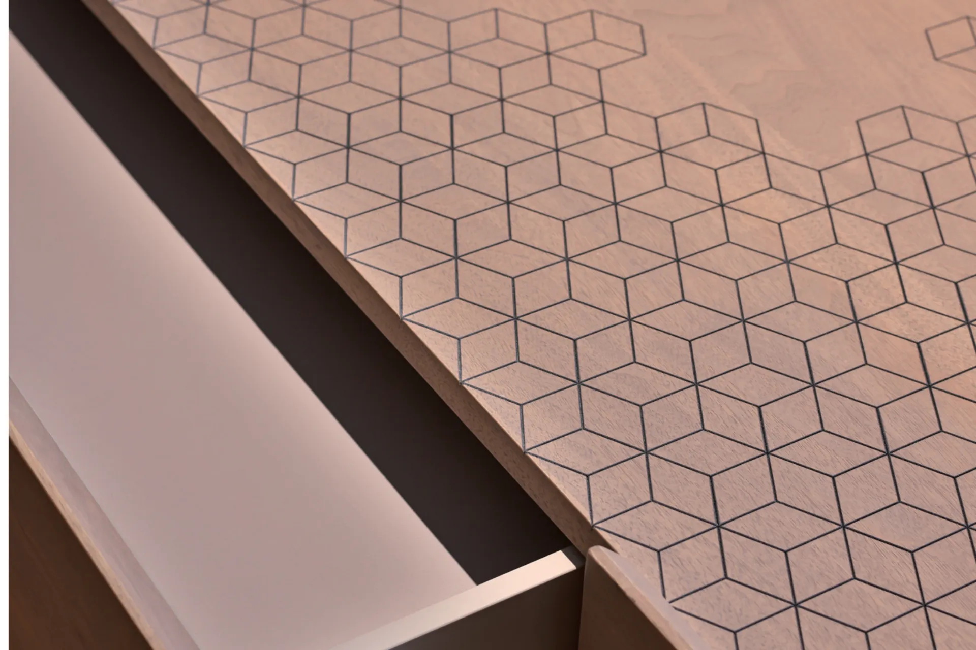 خشب هادئ مغلف بالخشب